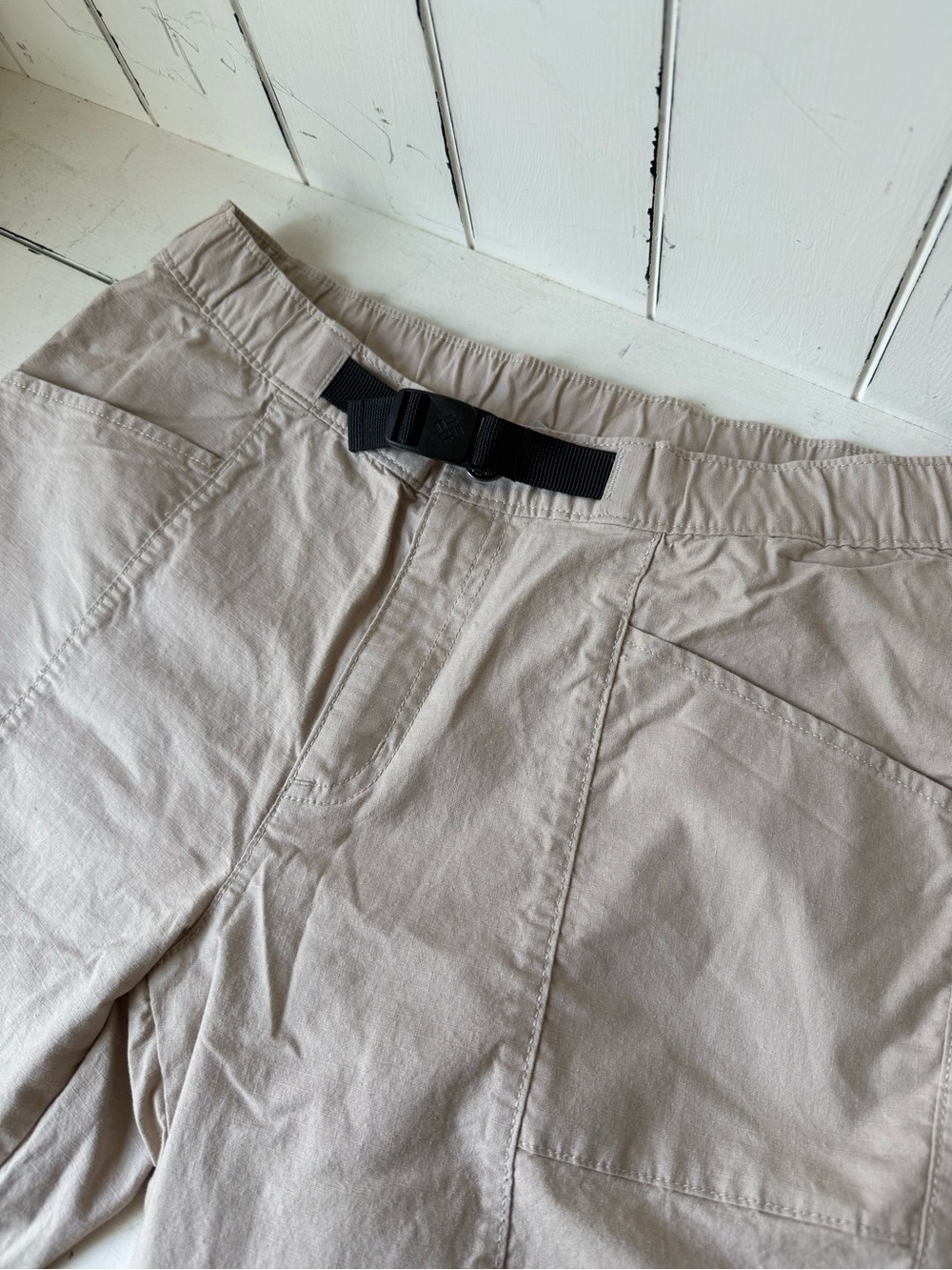 Columbia Youth Large 14/16 Khaki Tapered Climbing Pants Webbing Belt Gorpcore